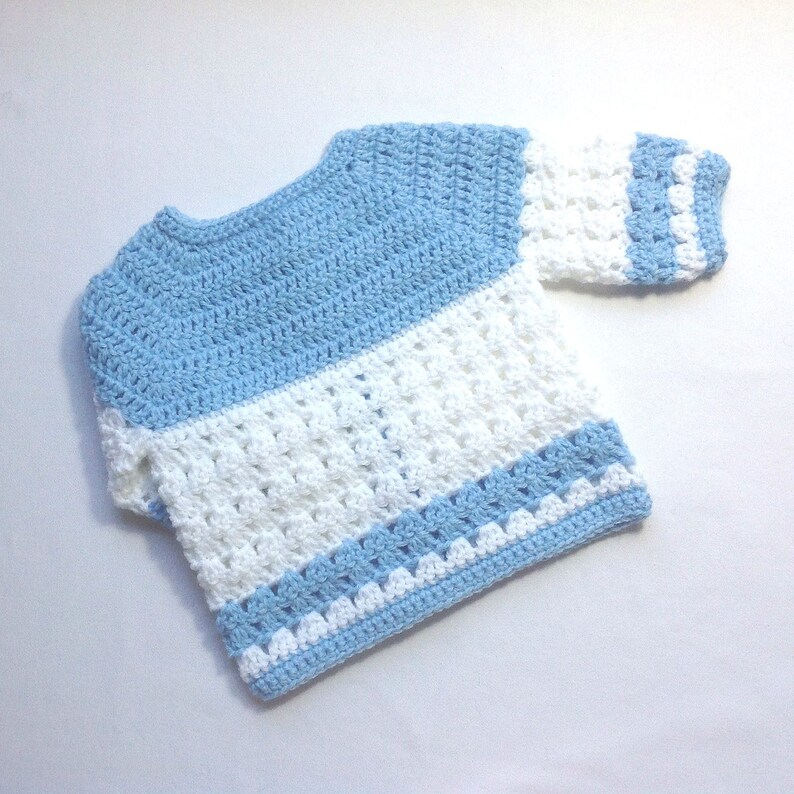 Crochet bebé abrigo azul 0 a 3 meses chaqueta de niño bebé