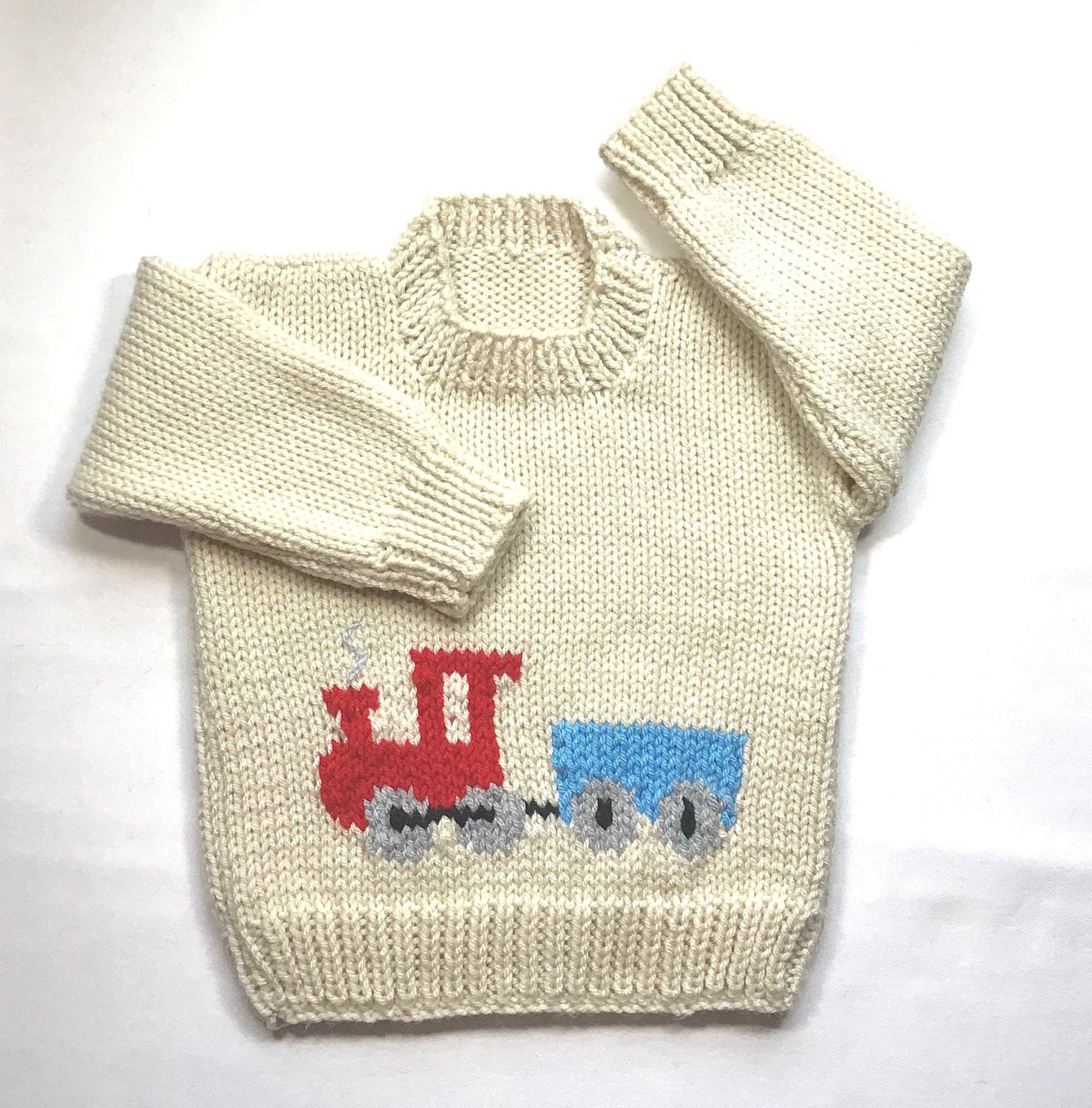 Toddler train sweater 12 to 24 months Baby boy train jumper Etsy