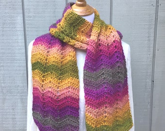 Multicolored long scarf, Womens long neck warmer scarf, Gift for her, Gift for girlfriend