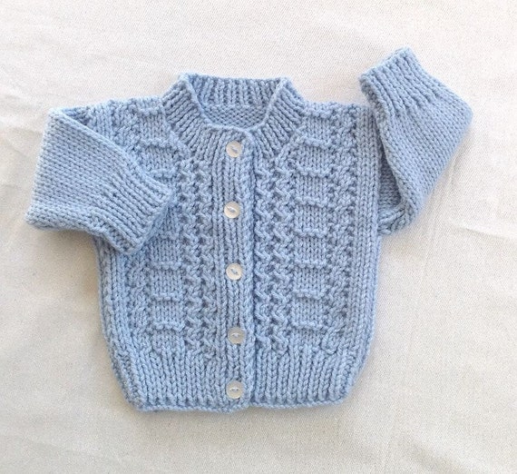 Blue hand knit toddler cardigan 2 to 3 years Boys blue | Etsy