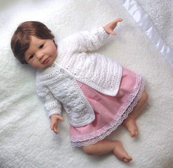 Cardigan blanco recien nacido Abrigo de matine infantil Regalo de baby shower Abrigo de bebe recien nacido Chaqueta de ganchillo blanca para bebes Etsy Mexico