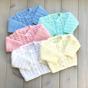 3 to 6 mos baby sweater, Crochet infant cardigan, Baby shower gift, Gift for baby