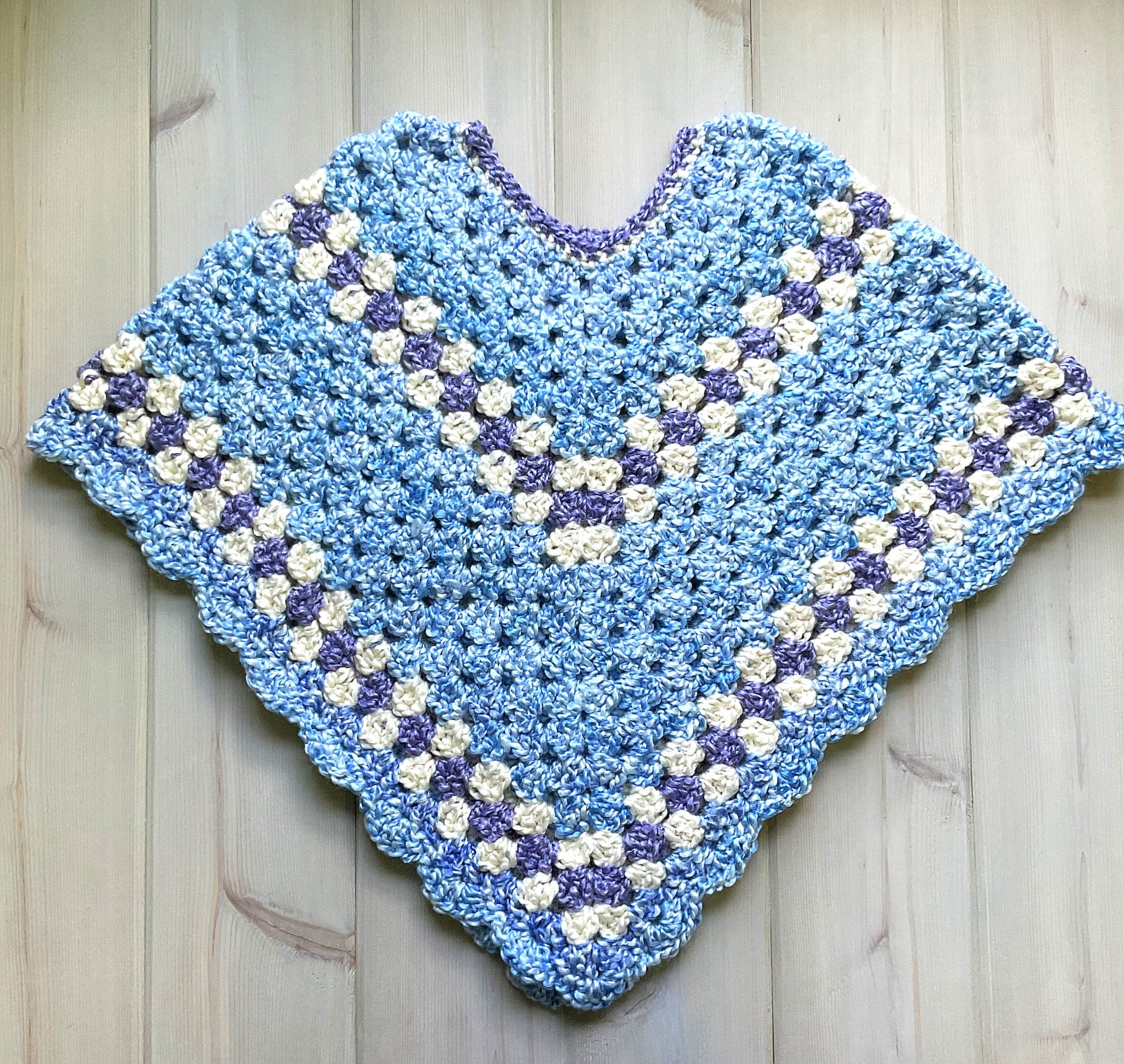 Girls poncho, 6-10 years, Girls boho crochet shawl