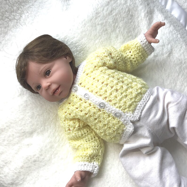 Newborn baby yellow jacket Crochet new baby cardigan Baby Etsy
