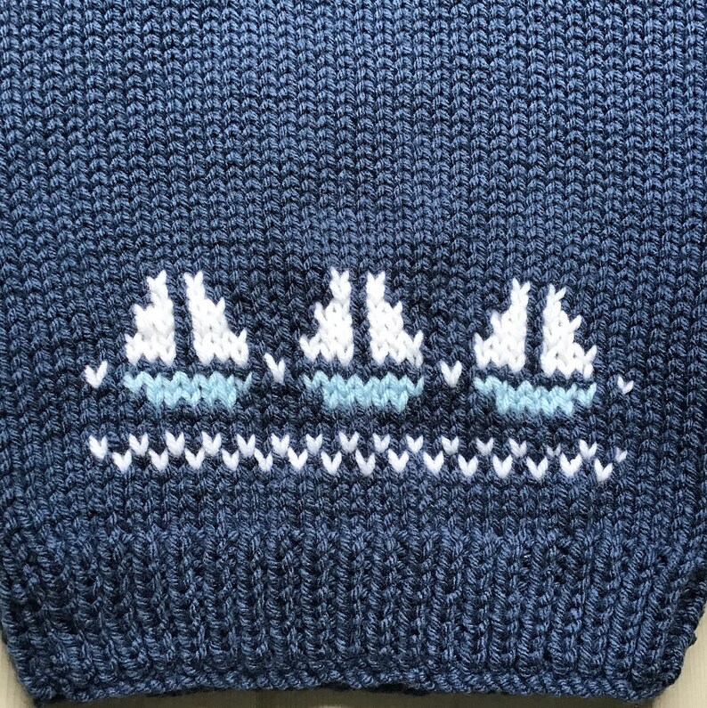 Baby Boy Sweater With Sailboats 6 to 12 Months Boy Baby Etsy