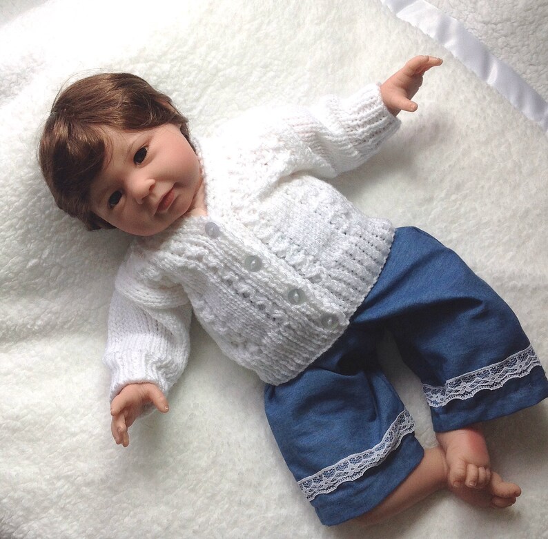 White Knit Baby Sweater Newborn Size Baby Baptism Jacket Etsy