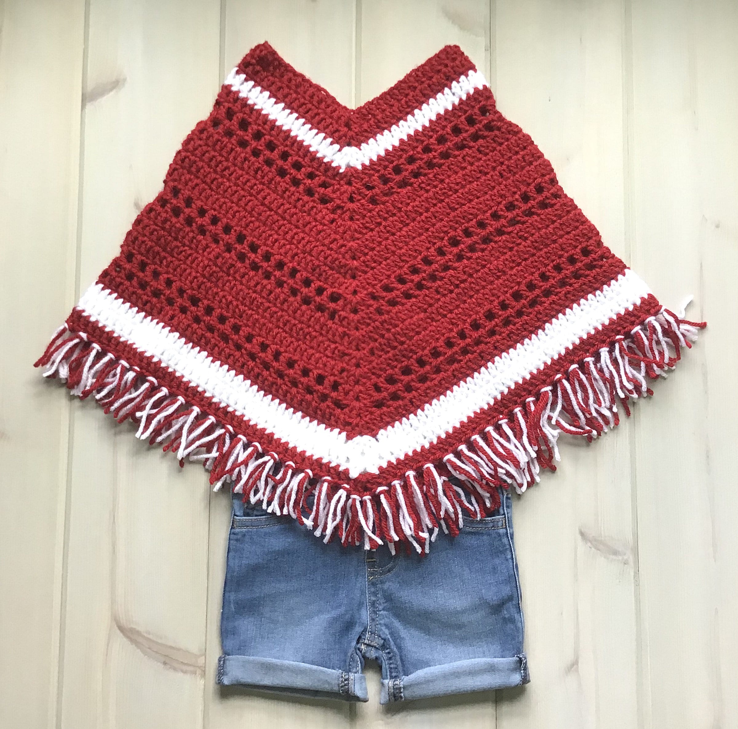 Childs boho poncho, 5-9: years, Girls crochet shawl