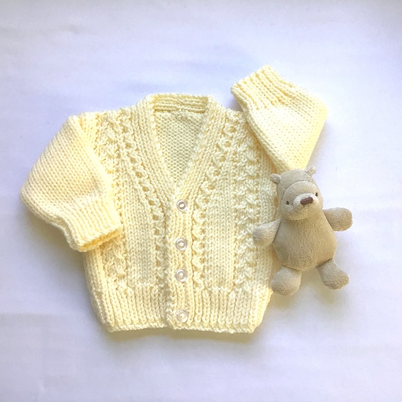 Baby Yellow Sweater 0 to 6 Months Baby Knit Cardigan Infant Etsy