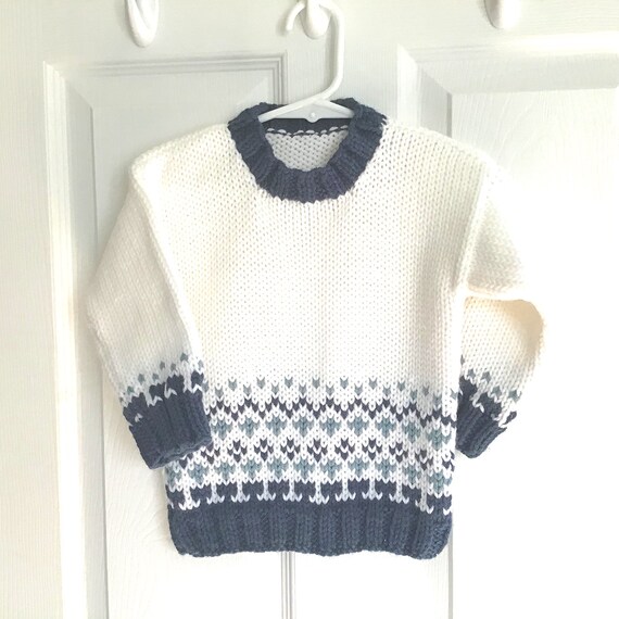 Fair Isle baby sweater 12 to 24 months baby Toddler unisex | Etsy