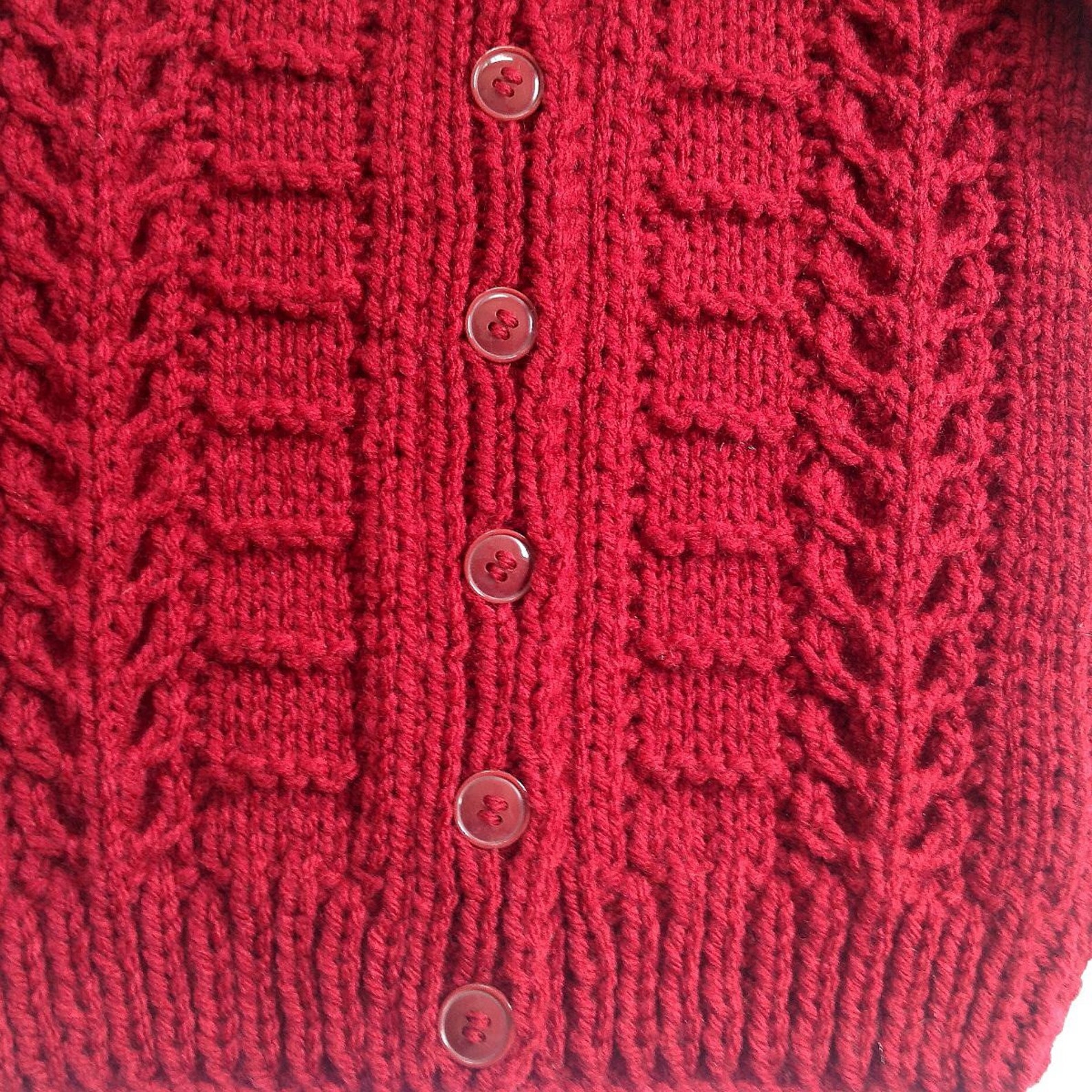 Toddler Red Cardigan 12 to 24 Months Baby Hand Knit Red Etsy