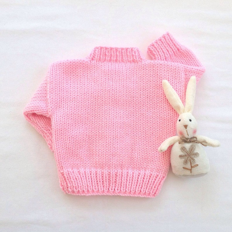 Baby girl pink cardigan 0 to 6 months girl New baby gift Pink hand knit baby sweater Infant knitwear Baby shower gift