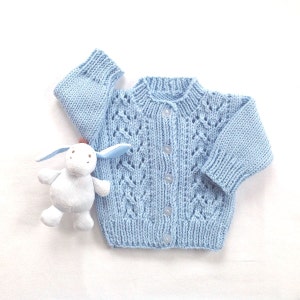 Baby Blue Knit Cardigan 0 to 6 Months Baby Shower Gift - Etsy