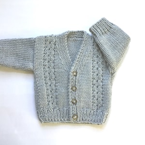 Baby Gray Cardigan Sweater 0 to 6 Months Hand Knit Infant - Etsy