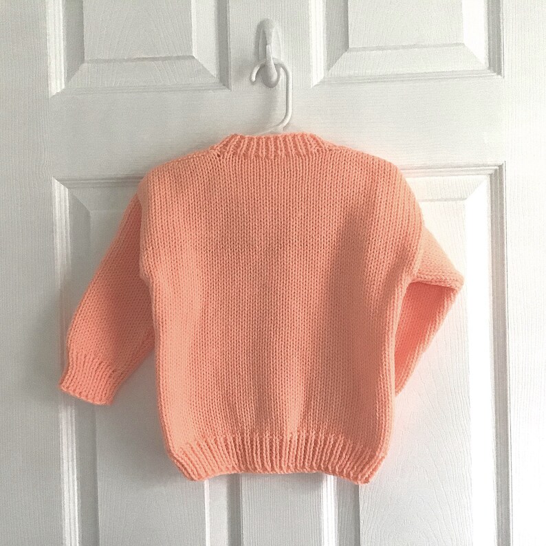 Girls Orange Cardigan 2 to 3 Years Girl Childs Handknit Etsy