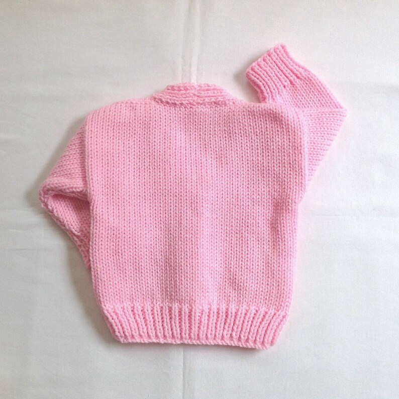 Baby Girl Pink Cardigan 6 to 12 Months Girl Hand Knit Etsy