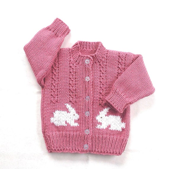 Toddler Girl Pink Bunny Sweater 2 to 3 