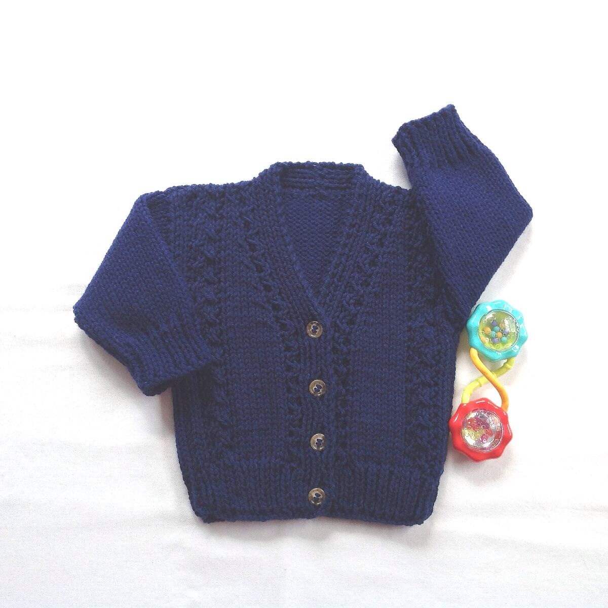 Baby Navy Blue Sweater 6 to 12 Months Infant Hand Knit - Etsy