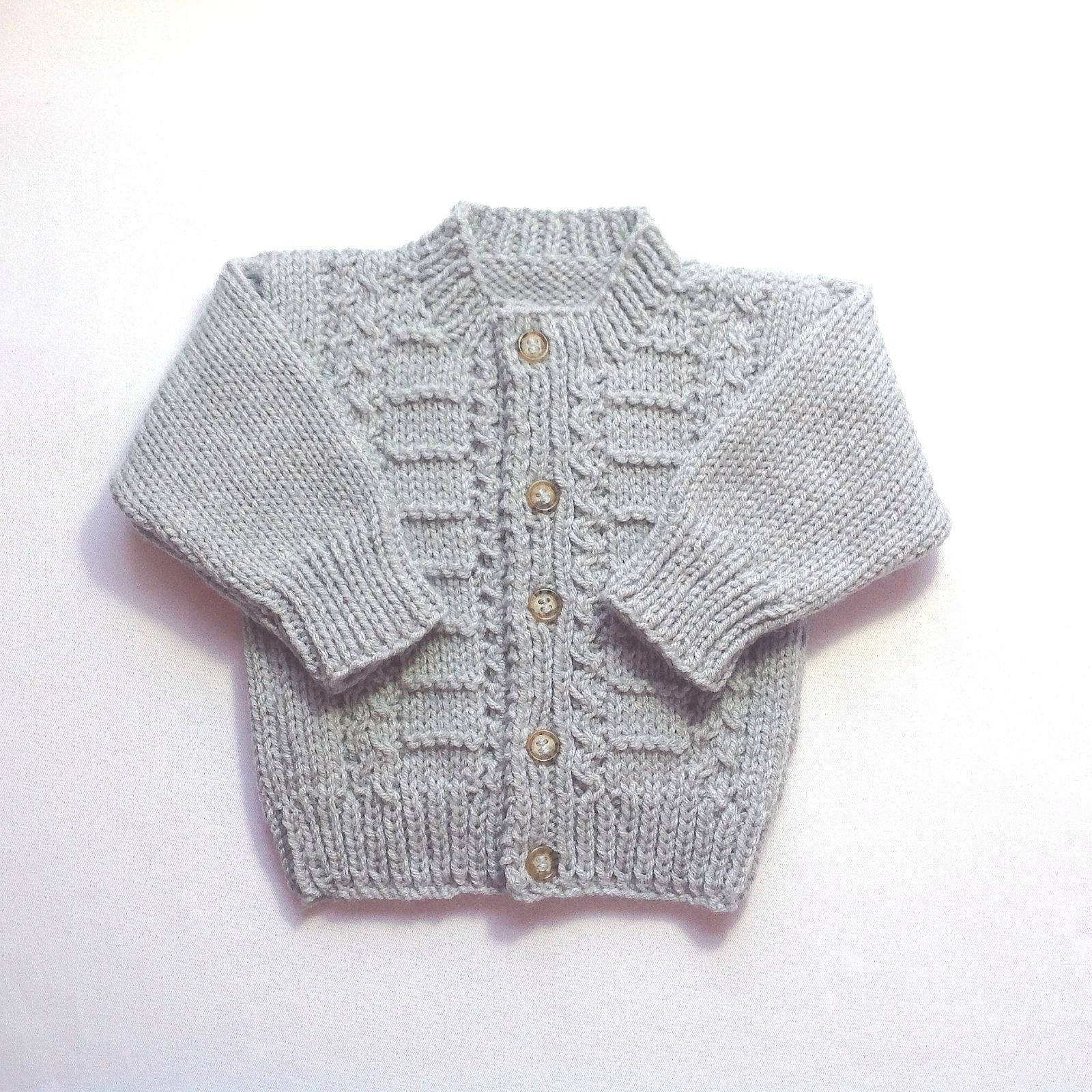 Baby Gray Cardigan 6 to 12 Months Gray Handknit Infant - Etsy UK