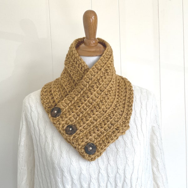Crochet Neck Warmer With Buttons Etsy
