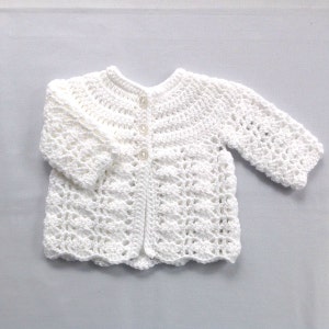 Baby white outfit, 0 to 3 months, Crochet baby layette set, Baptism white outfit, Baby shower gift, Gift for new baby image 4