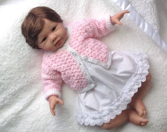 Newborn pink coat, Crochet baby cardigan, Baby pink cardigan, Baby shower gift, New baby sweater