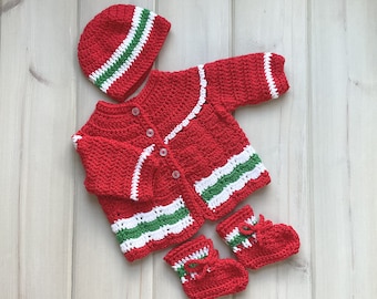 Baby Christmas Outfit, to Months, Crochet Infant Clothing Set