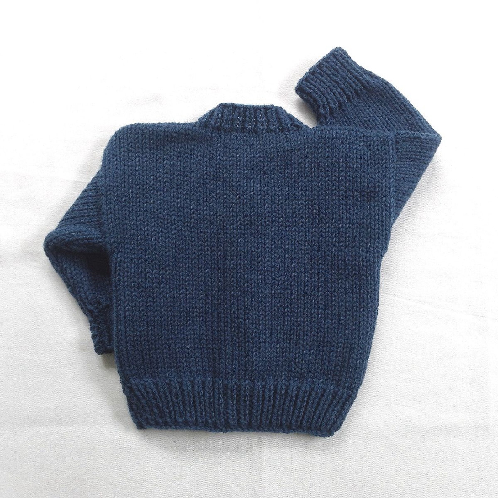 Baby navy cardigan 6 to 12 months Navy blue hand knit Etsy