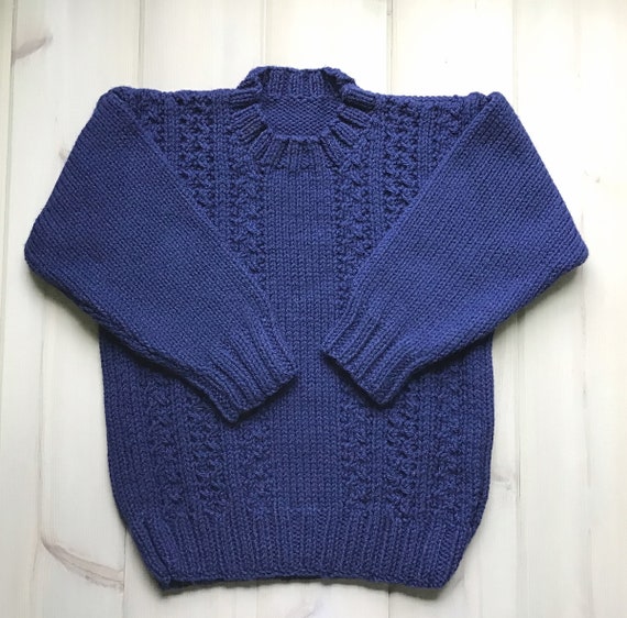 Sueter azul marino para ninos 5 anos Sueter unisex tejido a mano para ninos Sueter tejido a mano para ninas Jersey escolar para ninos Etsy Mexico