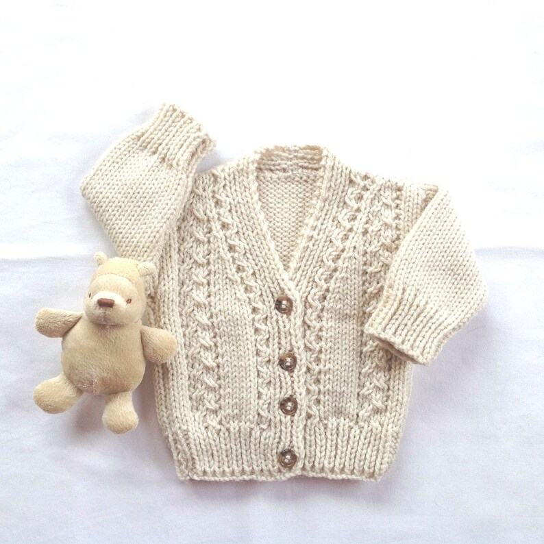 Aran hand knit baby cardigan 0 to 6 months baby Baby | Etsy