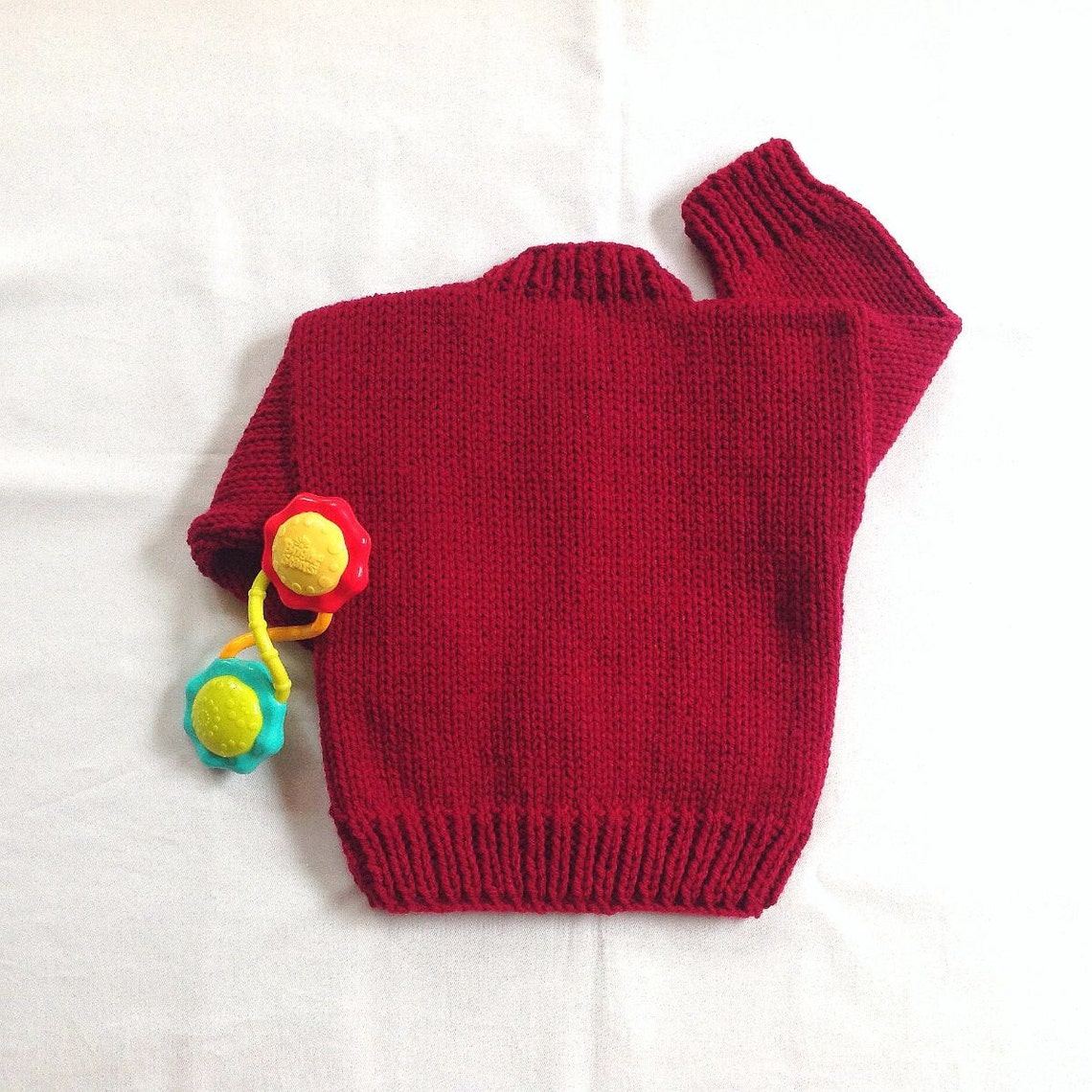 Baby Red Sweater 6 to 12 Months Infant Knit Red Cardigan Etsy