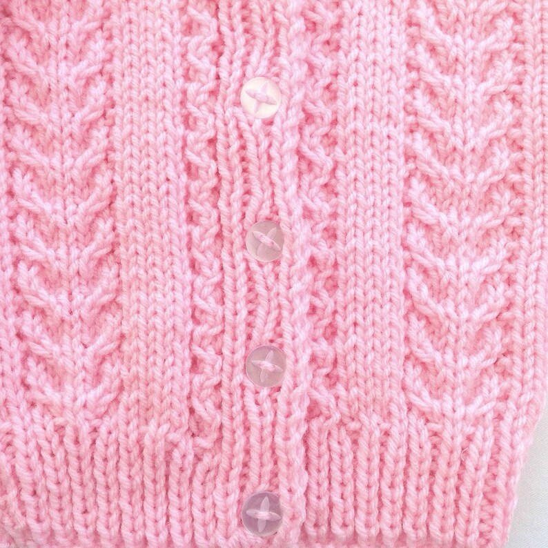 Baby girl pink cardigan 0 to 6 months girl New baby gift Pink hand knit baby sweater Infant knitwear Baby shower gift