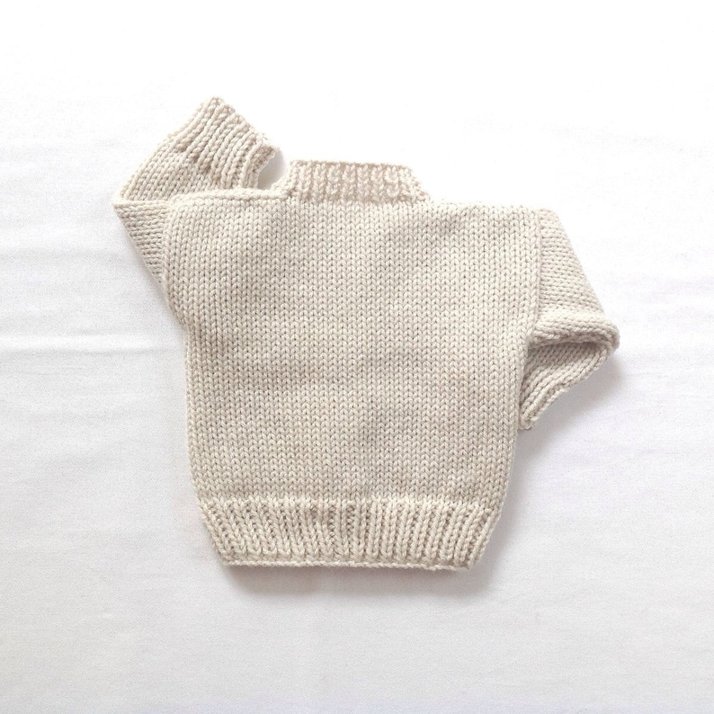 Aran baby cardigan 0 to 6 months Infant Aran sweater Baby shower gift Baby hand knit sweater Infant knit clothing Gift for baby image 3