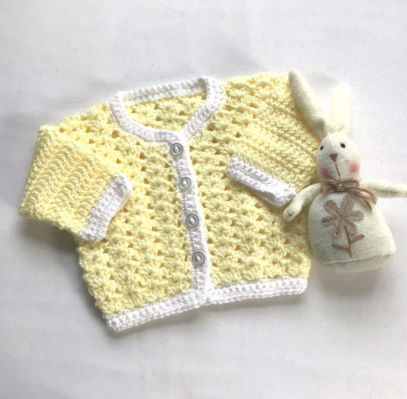 Newborn baby yellow jacket Crochet new baby cardigan Baby Etsy