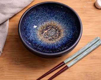 Handmade Blue Glaze 5” Ceramic Bowl Stoneware Dish Small Olive & Nut Bowl Artisan Pottery Minimalist Kitchen Decor