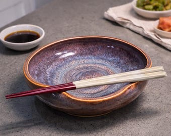 Handmade Stoneware Ramen Bowl – Earthy Glaze, Large Soup Dish (6.5" x 6" x 2")