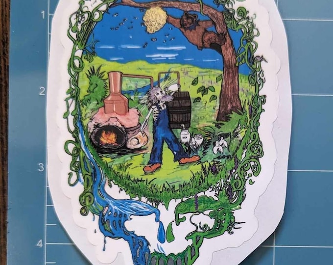 Grateful St. Stephen Vinyl Sticker | 4x5" Weatherproof Jam Band Decal | Dead-Inspired Skeleton Art