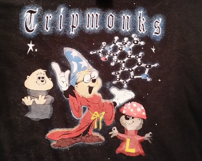 Tripmonks Psychedelic T-Shirt | Trippy Cartoon Parody Tee | Funny Molecule Wizard Graphic Shirt