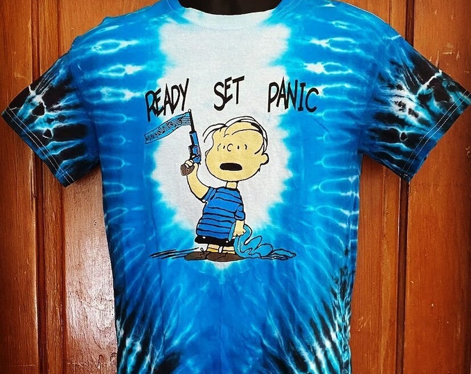 Widespread Panic Tie-Dye T-Shirt – Ready Set Panic Shirt, Jam Band Tee, Blue Spiral Hand-Dyed Tee