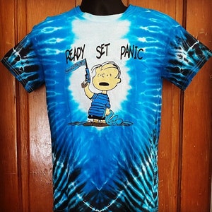 Widespread Panic Tie-Dye T-Shirt – Ready Set Panic Shirt, Jam Band Tee, Blue Spiral Hand-Dyed Tee