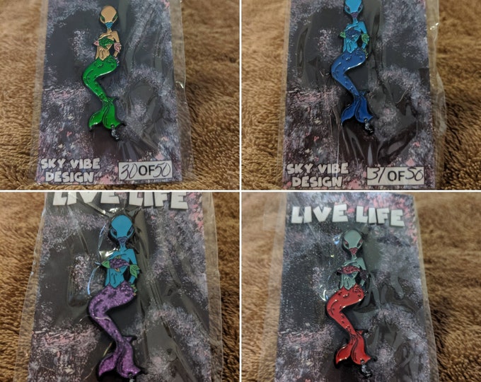 Live Life Mermaid Pigeon  Hatpin Set of 4