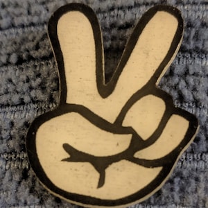 Glow-in-the-Dark Peace Hand Pin | Cartoon Hippie Enamel Pin | Retro Jam Band Accessory