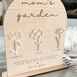 Mother's Day Gift Flower Keepsake, Mother's Day Gift Keepsake Sign, Family Name Keepsake Sign, Custom Mother's Day Gift, Custom Family Sign