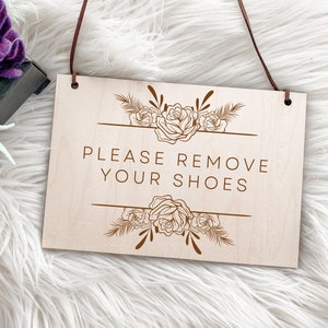 Please remove your shoes sign , No shoes sign, Shoes off sign , Entryway décor , Take off your shoes , Welcome sign , Front door sign