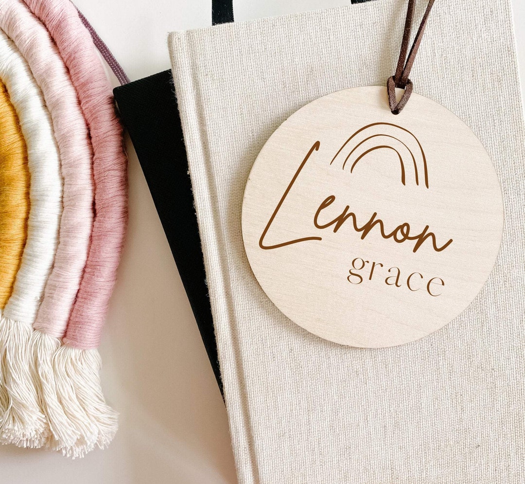 Baby Name Announcement Baby Name Tag Baby Tag Etsy