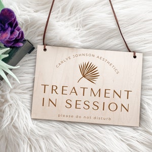 Engraved Treatment in Session Sign, Therapy in Session, In Session Sign, In Session Sign for Therapist, Massage in Session Sign, In Session