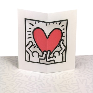 Biglietto d'auguri pop-up con scritta "Keith Haring Love"