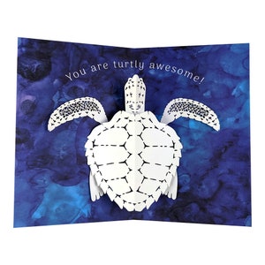 Impresionante tortuga Pop Up Tarjeta de felicitación