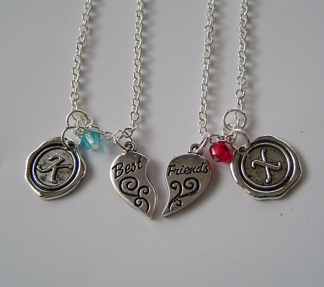 Puzzle Heart Best Friends Necklaces, Best Friend Personalized Antique