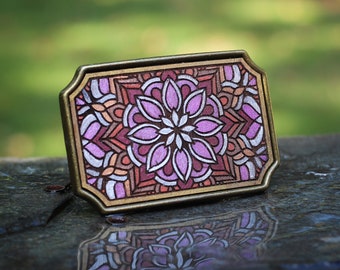 Belt Buckle: Pink Mandala