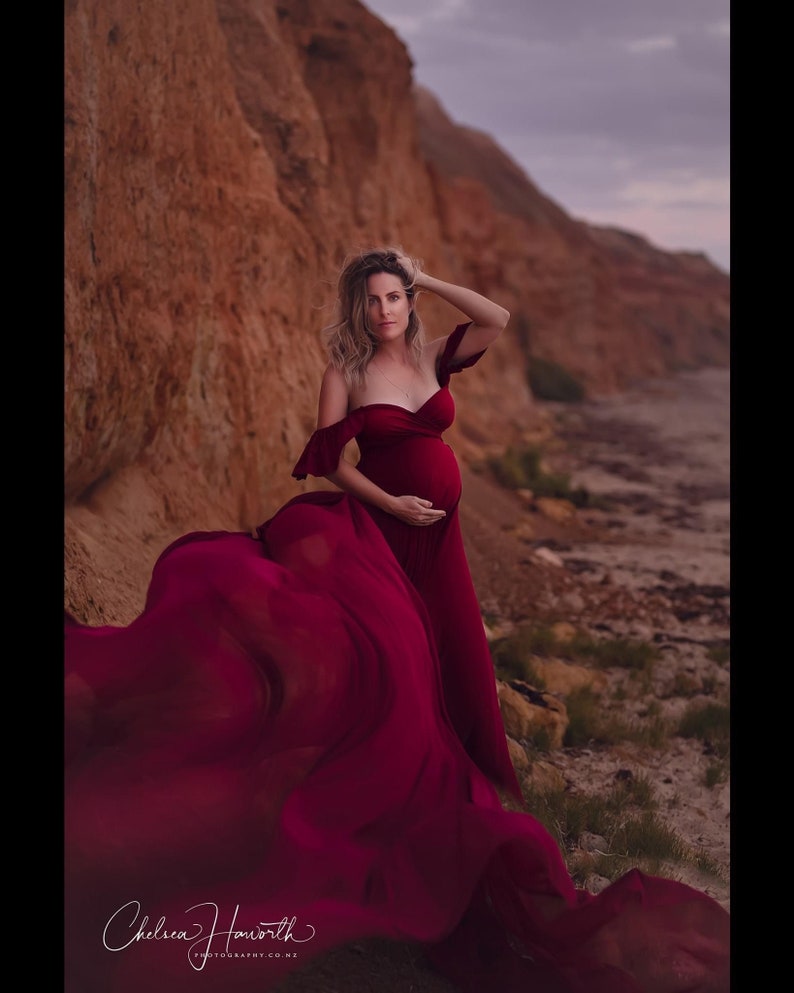 Burgundy/maternity Dress for Photo Shoot/maternity Etsy